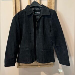 Coolwear Black Suede Leather Jacket Size Medium